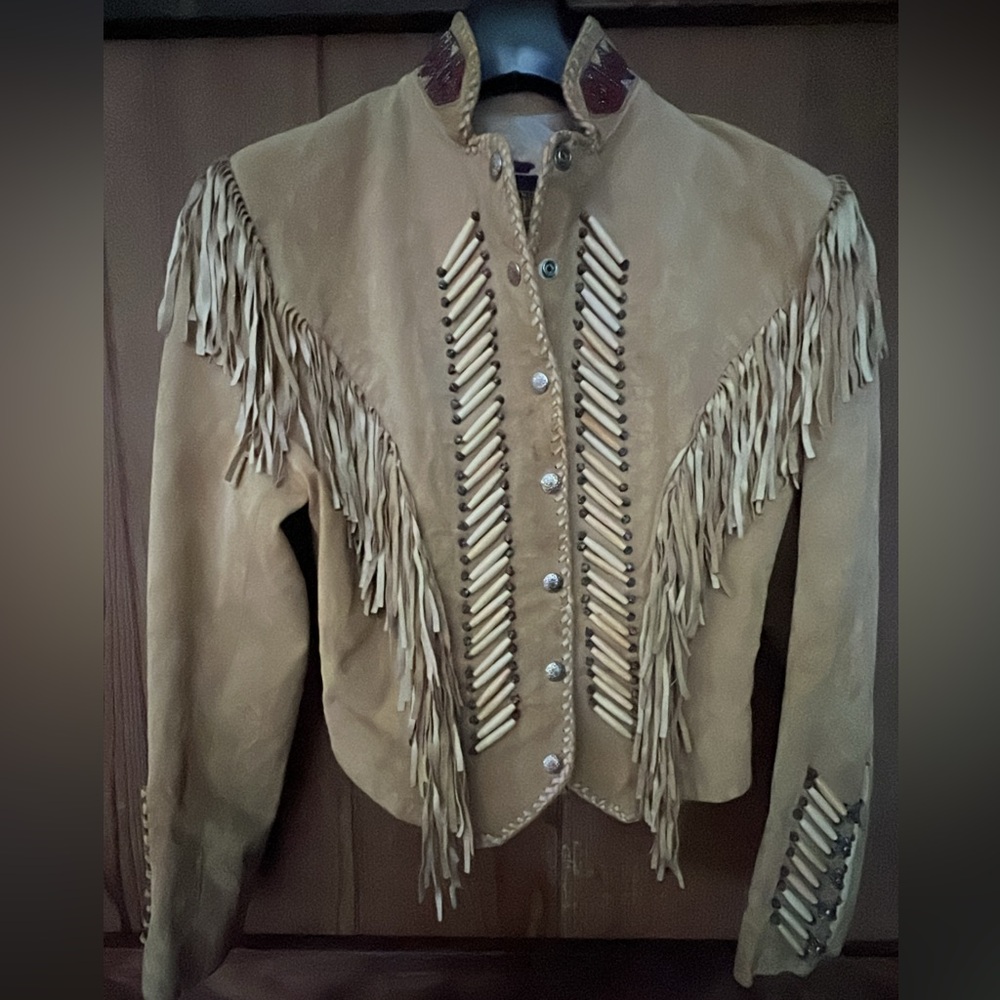 Diamond Supply Co. Tan Leather Jacket with Fringe